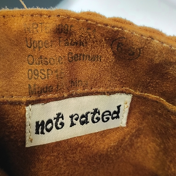 Not Rated Fringe Brown Suede Boots Festival Boho Western Size 6.5 Pull On - Picture 10 of 10